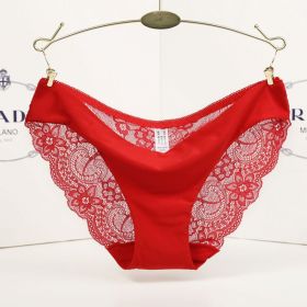 Lace ladies low waist briefs (Option: gules-XXL)